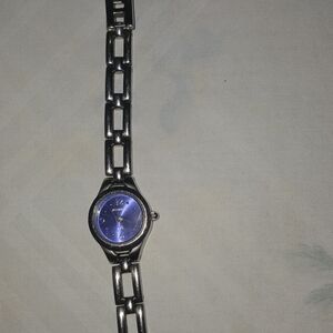Fossil Silver Watch with Blue Dial